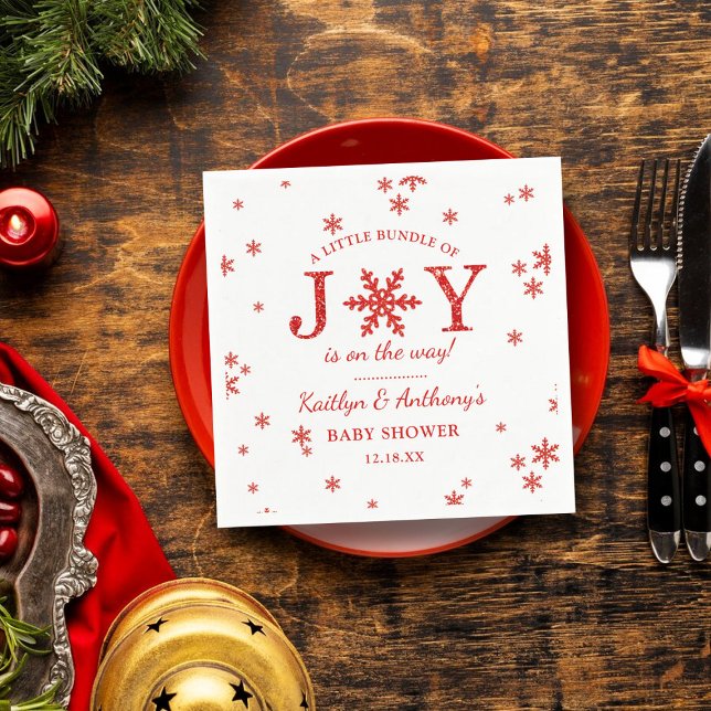 Little Bundle Of Joy Christmas Baby Shower Napkin (Creator Uploaded)
