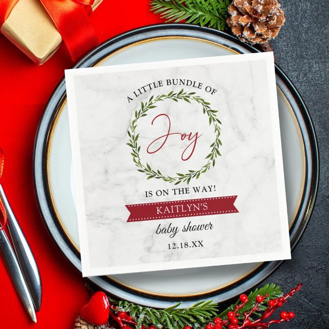 Little Bundle Of Joy Christmas Baby Shower Napkin (Creator Uploaded)