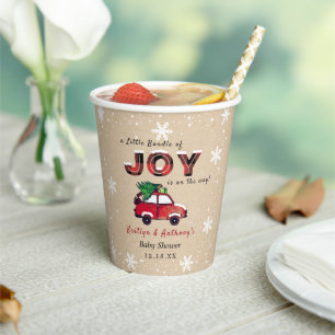 Little Bundle of Joy Christmas Baby Shower Paper Cups