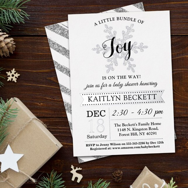 Little Bundle Of Joy Christmas Baby Shower Real (Creator Uploaded)