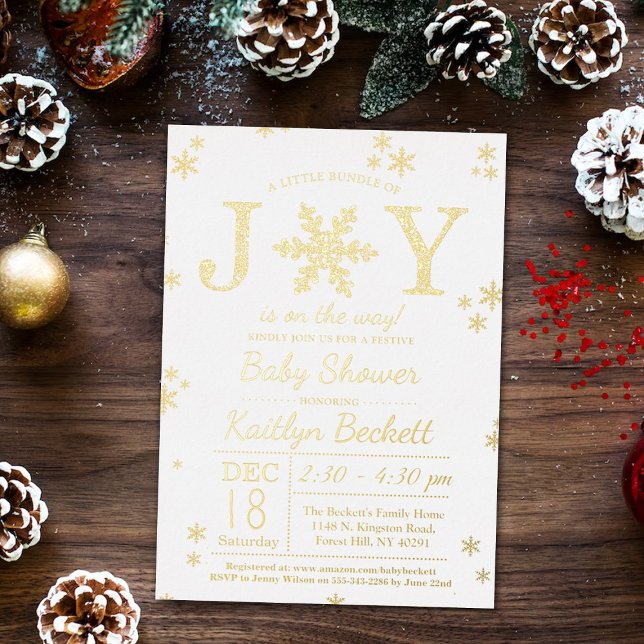 Little Bundle Of Joy Christmas Baby Shower Real (Creator Uploaded)