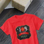 "Little Bundle Of Joy" Christmas Baby Shower T-Shirt<br><div class="desc">Celebrate your baby shower in style with this festive baby shower t-shirt. The design is easy to personalise with your own wording and your family and friends will be thrilled when they see this fabulous t-shirt. Matching party items can be found in the collection.</div>