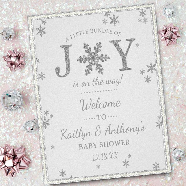 Little Bundle Of Joy Christmas Baby Shower Welcome Poster (Creator Uploaded)