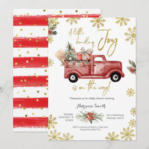 Little Bundle of Joy Red Truck Baby Shower Invitat Invitation