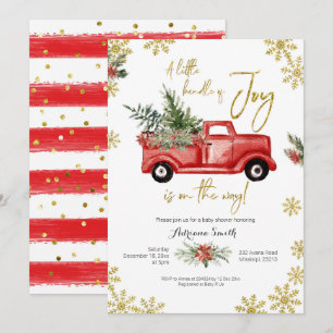 Little Bundle of Joy Red Truck Baby Shower Invitation