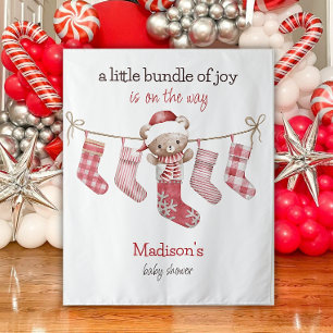 Little Bundle of Joy Winter Teddy Bear Tapestry