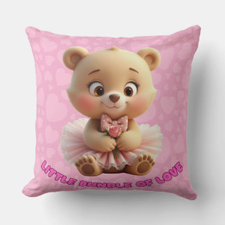 Little Bundle of Love – Cute Baby Bear in Tutu  Cushion