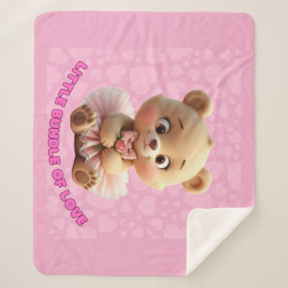 Little Bundle of Love – Cute Baby Bear in Tutu Des Sherpa Blanket