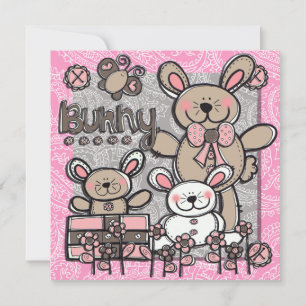 Little Bunnies Birthday Invitation