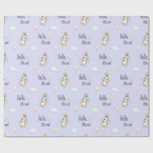 Little Bunnies on Lavender Background by Natasha Wrapping Paper