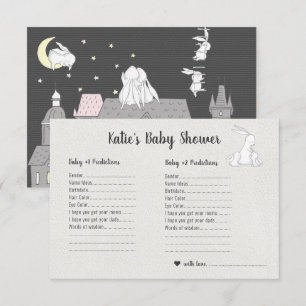 Little Bunnies   Twins Baby Shower Guessing Game Invitation