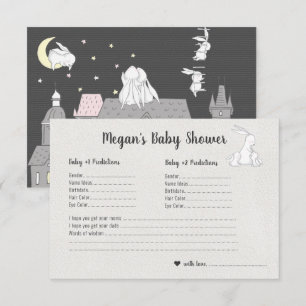 Little Bunnies   Twins Baby Shower Guessing Game Invitation