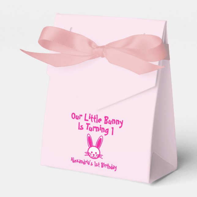 Little Bunny 1st Birthday Favour Box (Front Side)