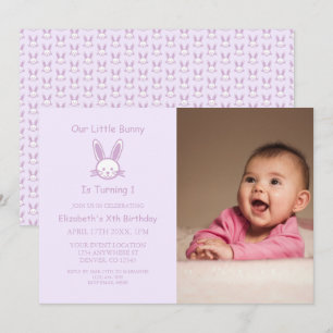 Little Bunny 1st Birthday Invitation