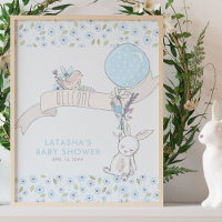 Little Bunny and Balloon Boy Baby Shower Welcome