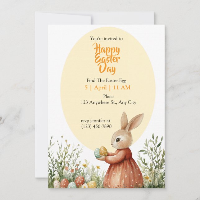 Little Bunny and the Easter Eggs Card (Front)