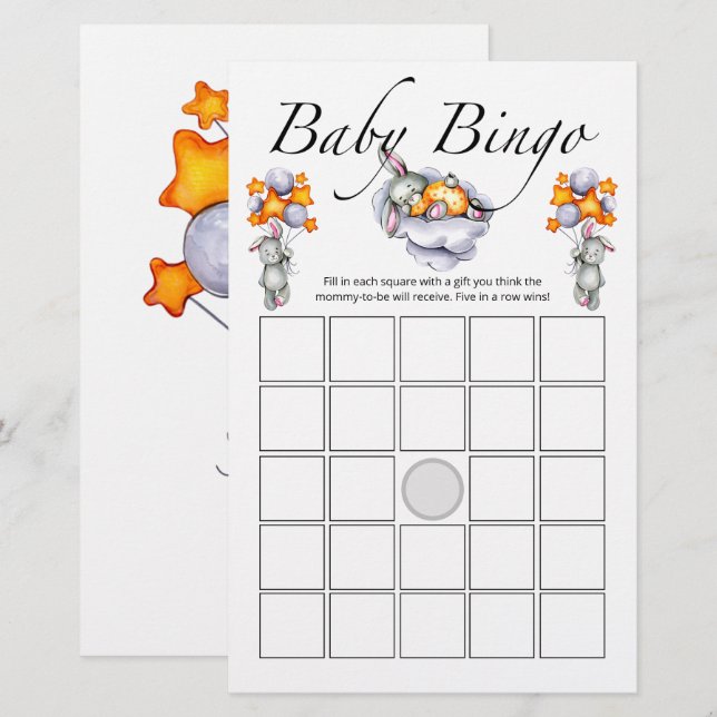 Little bunny baby bingo game (Front/Back)