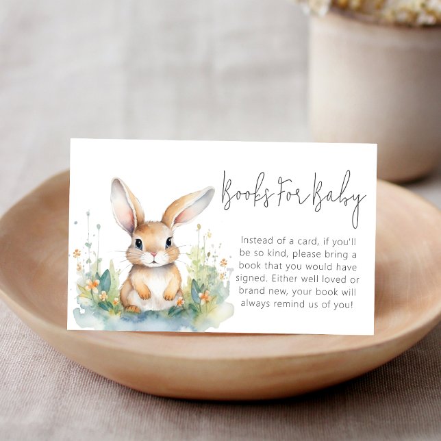 Little Bunny Baby Shower Books For Baby Enclosure Card (Creator Uploaded)