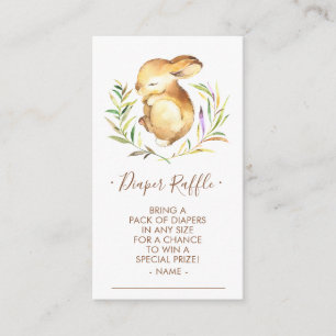 Little Bunny Baby Shower Diaper Raffle Ticket Enclosure Card