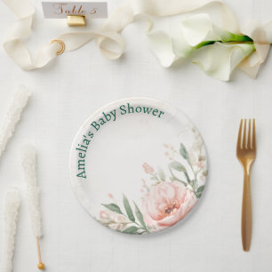 Little Bunny Baby Shower Paper Plates