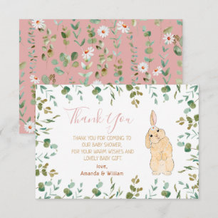 Little Bunny Baby Shower Thank You  Card