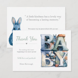 Little Bunny Blocks Thank You Card