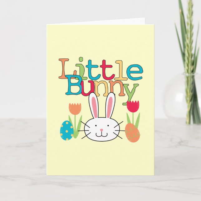 Little Bunny -Boy Easter T-shirts and Gifts Holiday Card (Front)