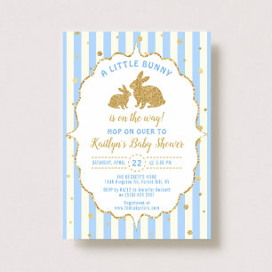 Little Bunny Boys Easter Baby Shower Invitation