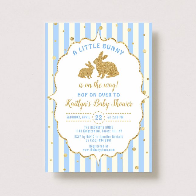 Little Bunny Boys Easter Baby Shower Invitation (Creator Uploaded)