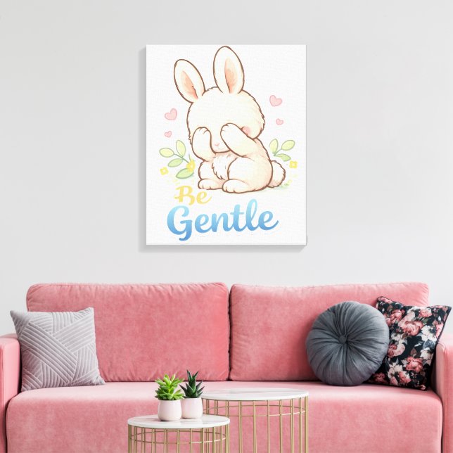 little bunny canvas print (Insitu(LivingRoom))