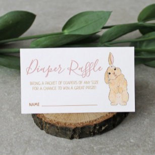 Little Bunny Diaper Raffle  Enclosure Card
