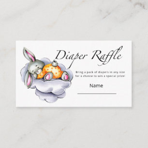 Little bunny diaper raffle ticket enclosure card