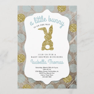 Little Bunny Easter Theme Baby Shower for Boy Invitation