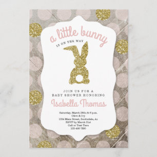 Little Bunny Easter Theme Baby Shower for Girl Invitation