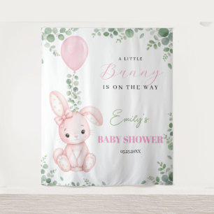 Little Bunny Eucalyptu Watercolor girl Baby Shower Tapestry