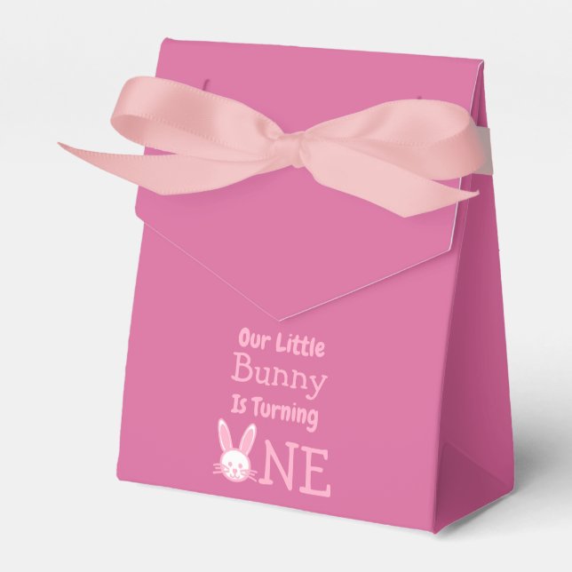 Little Bunny First Birthday Favour Box (Front Side)