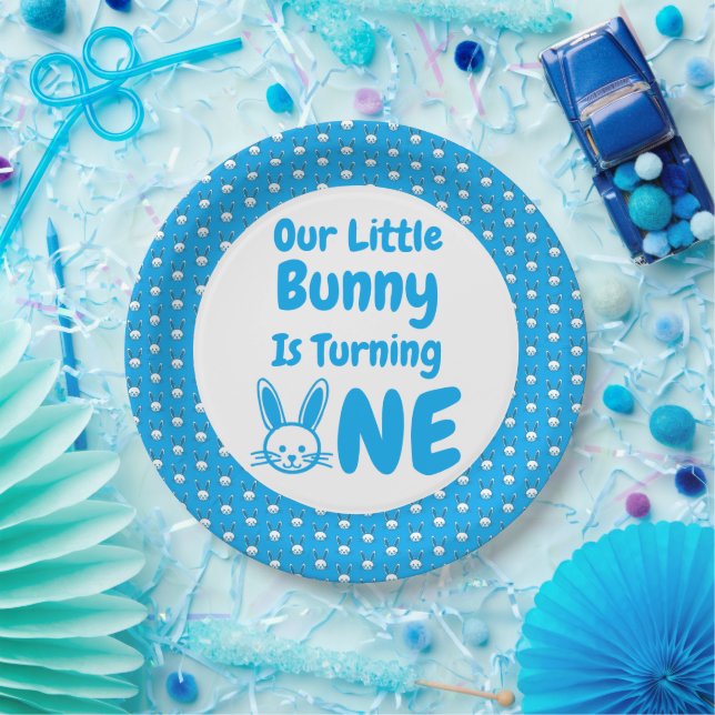 Little Bunny First Birthday Paper Plate (Party)