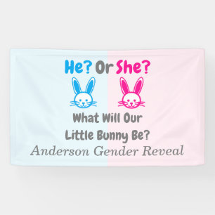 Little Bunny Gender Reveal Banner