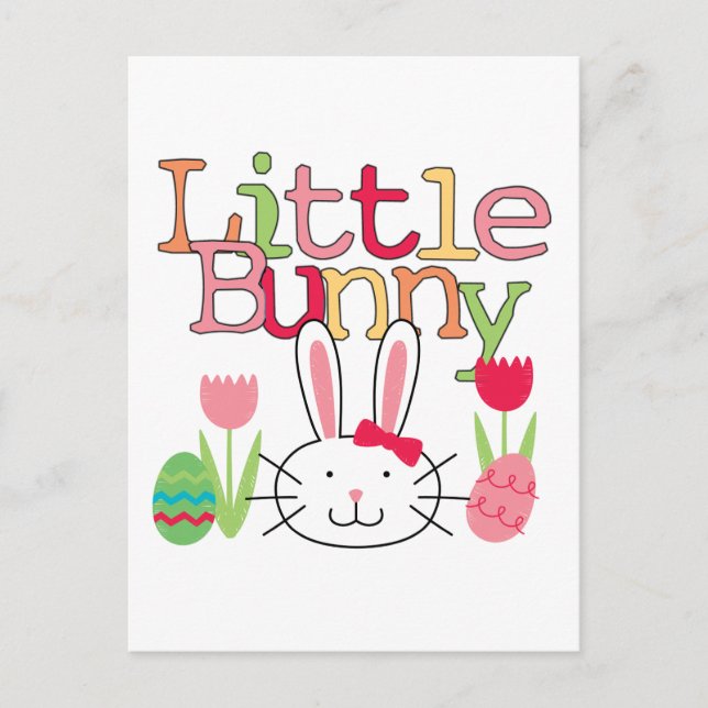 Little Bunny - Girl Easter Tshirts and Gifts Holiday Postcard (Front)