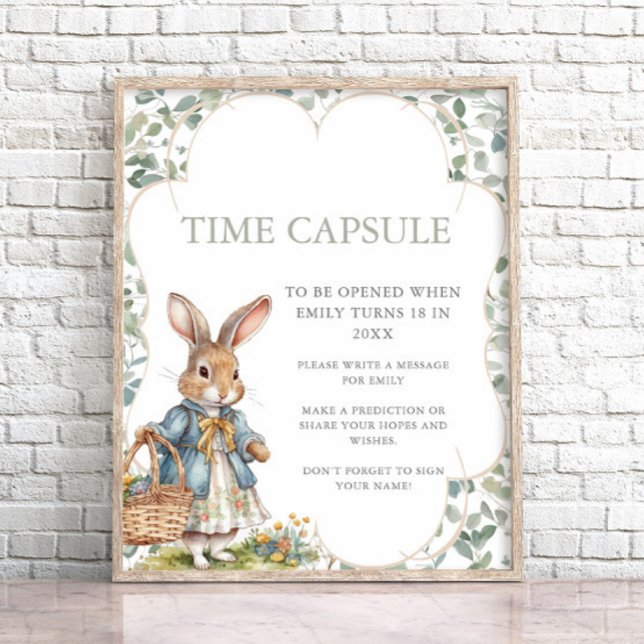 Little Bunny Girl's First Birthday Time Capsule Poster (Creator Uploaded)