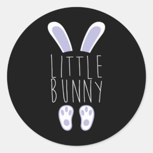 Little Bunny Happy Easter Egg Hunting Funny Easter Classic Round Sticker