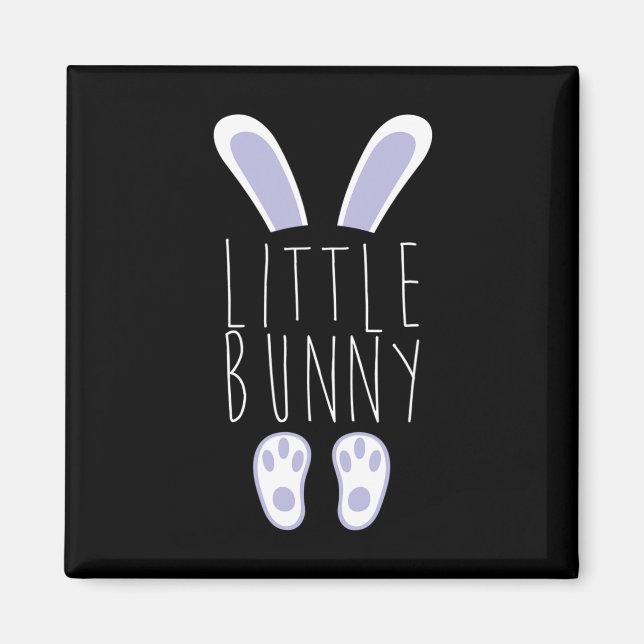 Little Bunny Happy Easter Egg Hunting Funny Easter Magnet (Front)