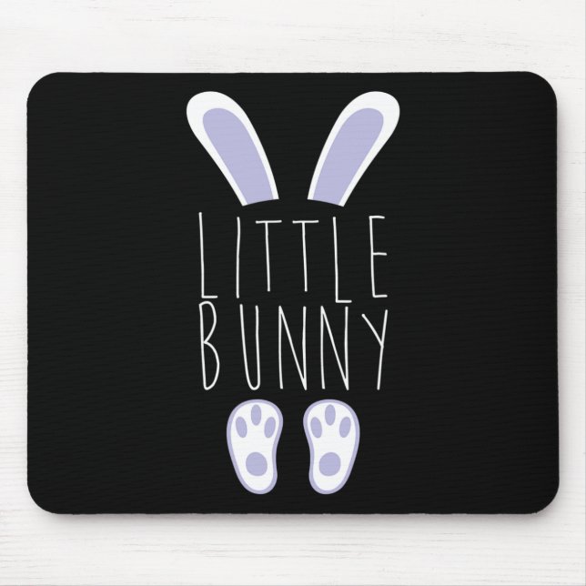 Little Bunny Happy Easter Egg Hunting Funny Easter Mouse Mat (Front)
