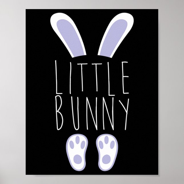 Little Bunny Happy Easter Egg Hunting Funny Easter Poster (Front)