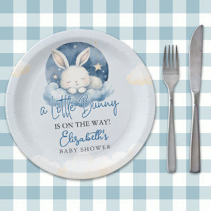 Little Bunny is on the way Baby Shower  Paper Plate