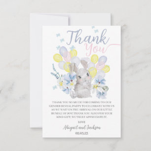 Little bunny is on the way thank you card.