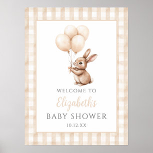 Little Bunny Neutral Baby Shower Welcome Sign