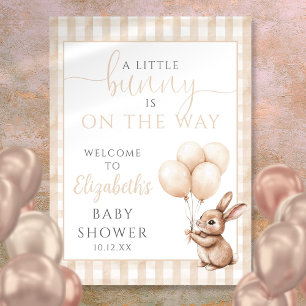 Little Bunny Neutral Baby Shower Welcome Sign