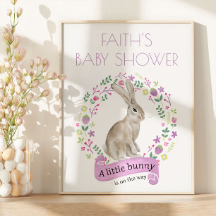 Little Bunny Personalised Spring Baby Shower  Poster
