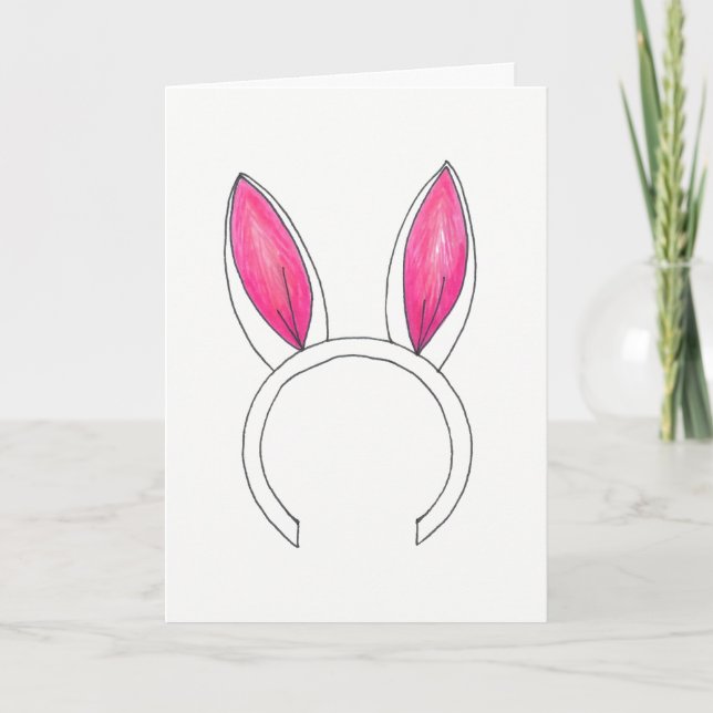 Little Bunny Rabbit Ears Pregnancy Baby Due Date Announcement (Front)